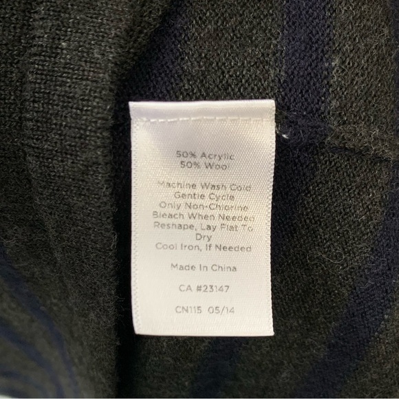 Talbots striped burgundy grey navy wool blend sweater dress with pockets. Size S - Picture 5 of 10